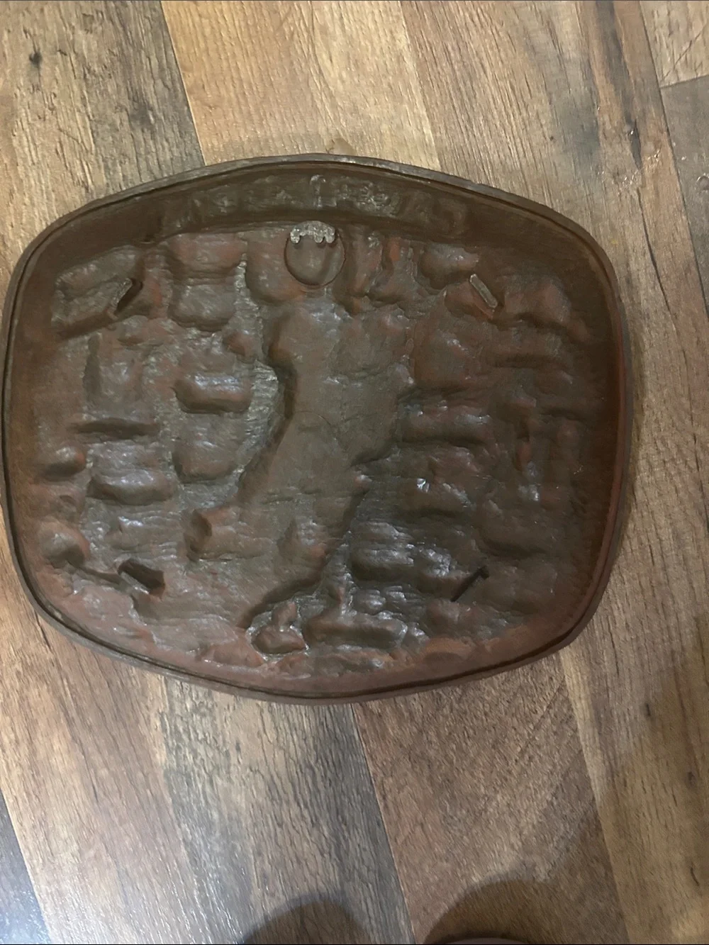 Vintage Asmco California Embossed Leather Trinket tray wall decor also’